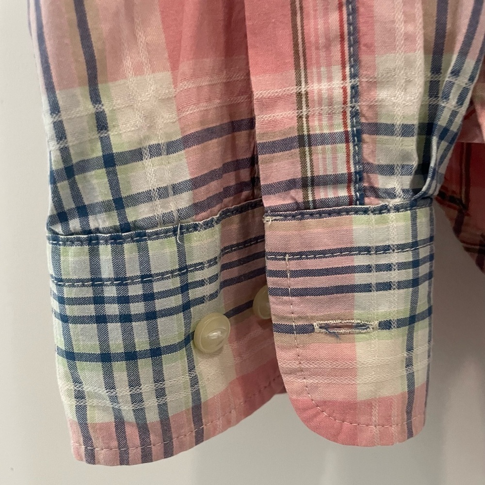 Lauren Ralph Lauren Women Shirt Size Small Pink Blue Button Down Rollup Sleeves - Picture 5 of 8